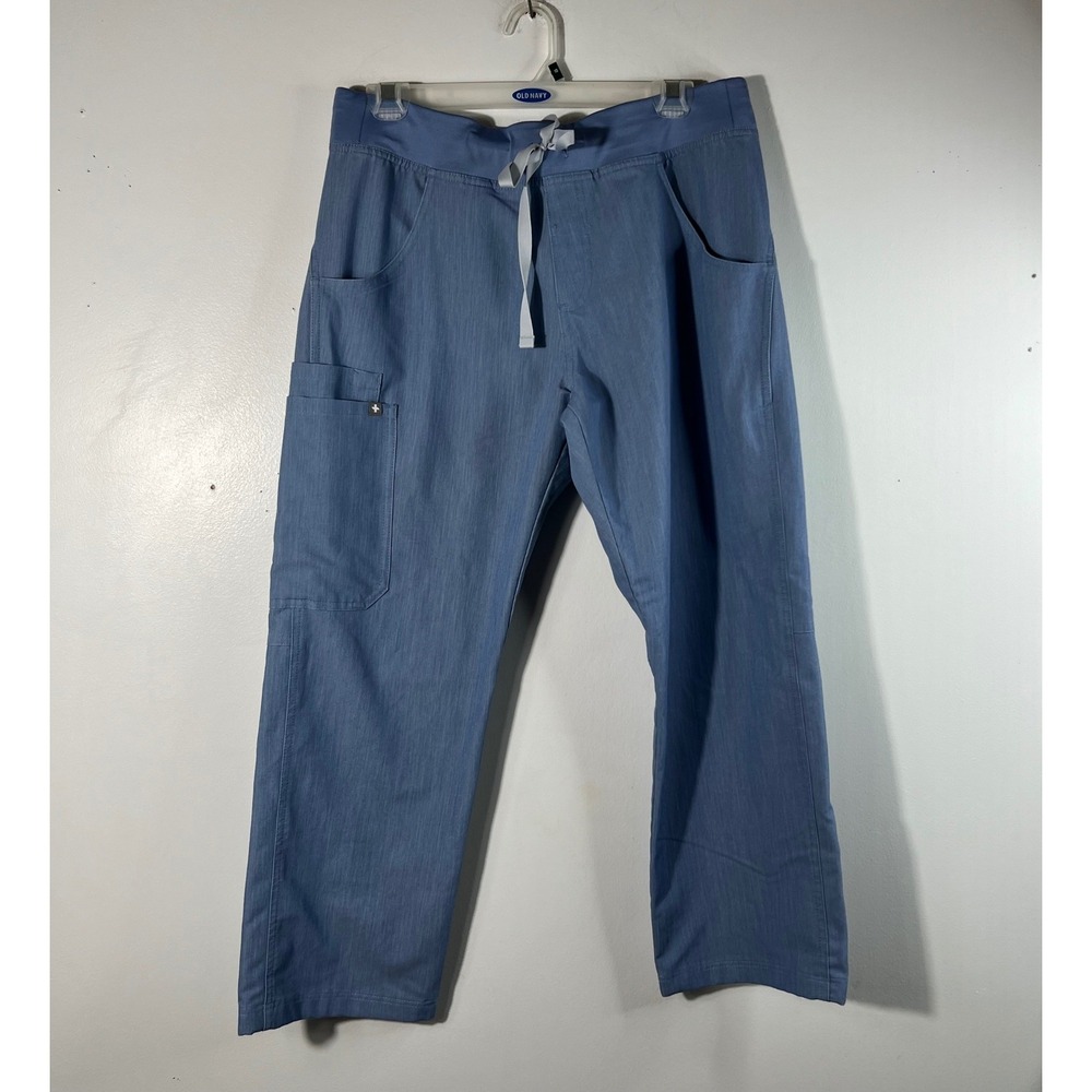 Figs Kade Technical Scrub Pants Light Blue M Hemmed to 25" T21004 PO#1300